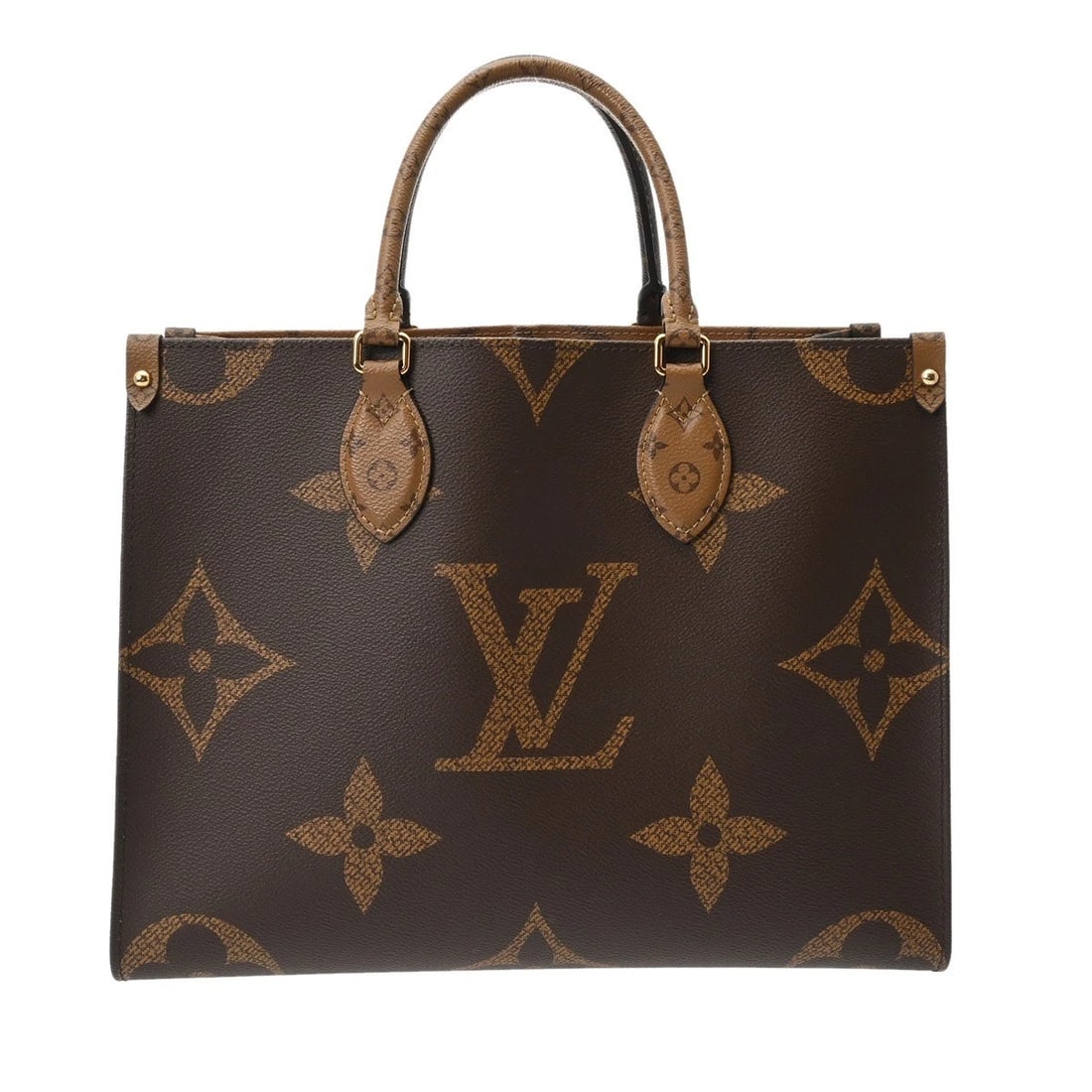 LOUIS VUITTON ON THE GO MM NEW MODEL MONOGRAM GIANT: LOUIS VUITTON On the Go MM New Model Monogram giant Brand: LOUIS VUITTON Type: Tote Bag Material: Monogram canvas Color: Brown Size: H:about 10.4inch W:about 13.6inch D:about 5.7inch Accessories: