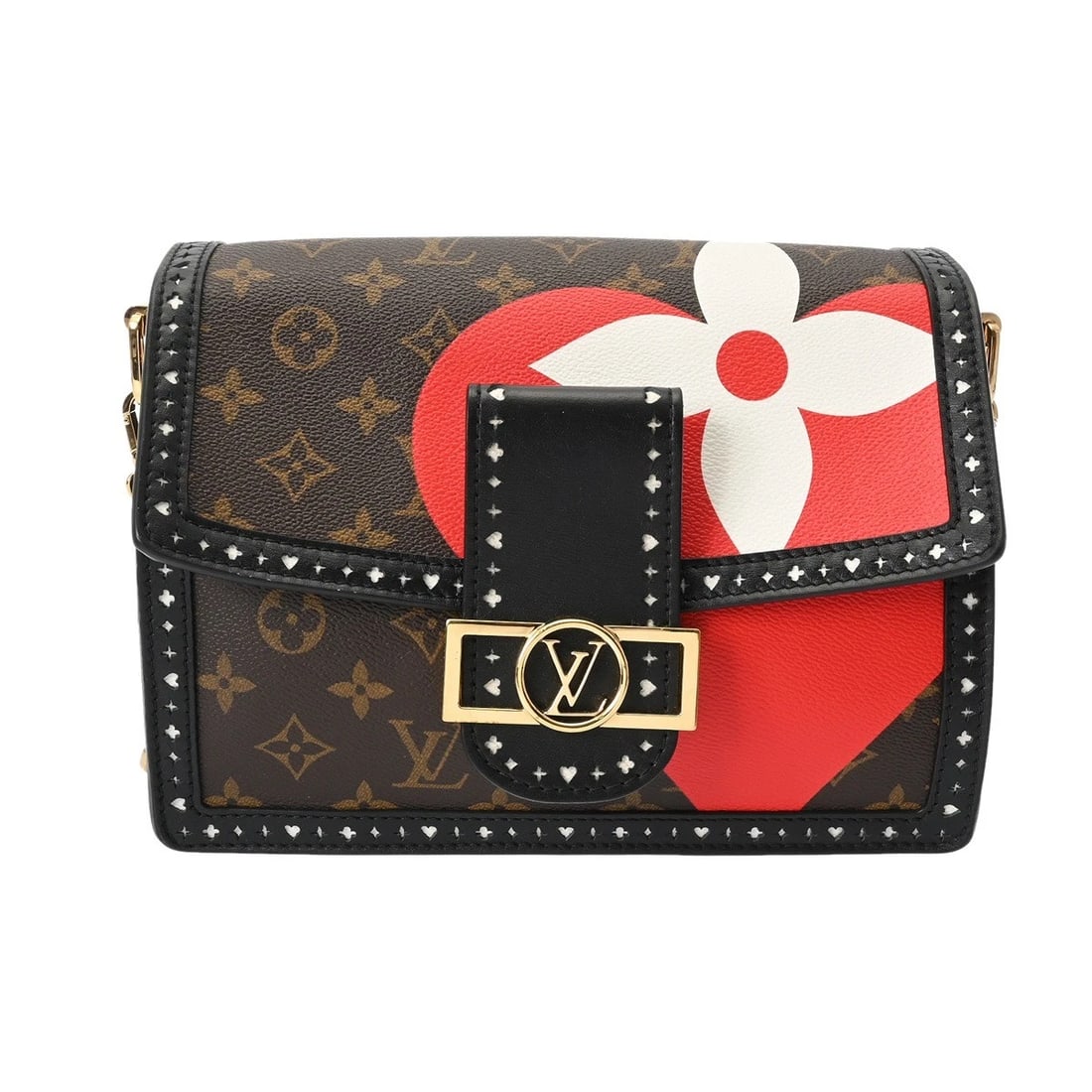 LOUIS VUITTON DAUPHINE MM MONOGRAM GAME ON MONOGRAM CANVAS: LOUIS VUITTON Dauphine MM monogram game on Monogram canvas Brand: LOUIS VUITTON Type: Shoulder Bag Material: Monogram canvas Color: Brown Size: H:about 7.1inch W:about 9.4inch D:about 3.7inch Acce