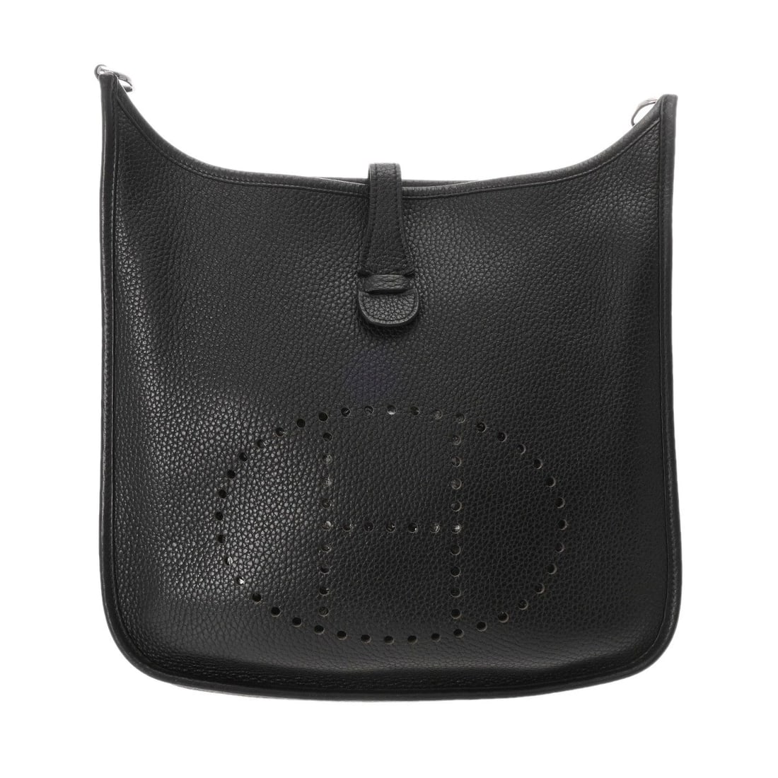 HERMES EVELYN 3 PM TAURILLON CLEMENCE BLACK SHOULDER BAG: HERMES Evelyn 3 PM Taurillon Clemence black Shoulder Bag Brand: HERMES Type: Shoulder Bag Material: Taurillon Clemence Color: black Size: H:about 10.4inch (Center) W:about 11.0inch (maximum) D:about