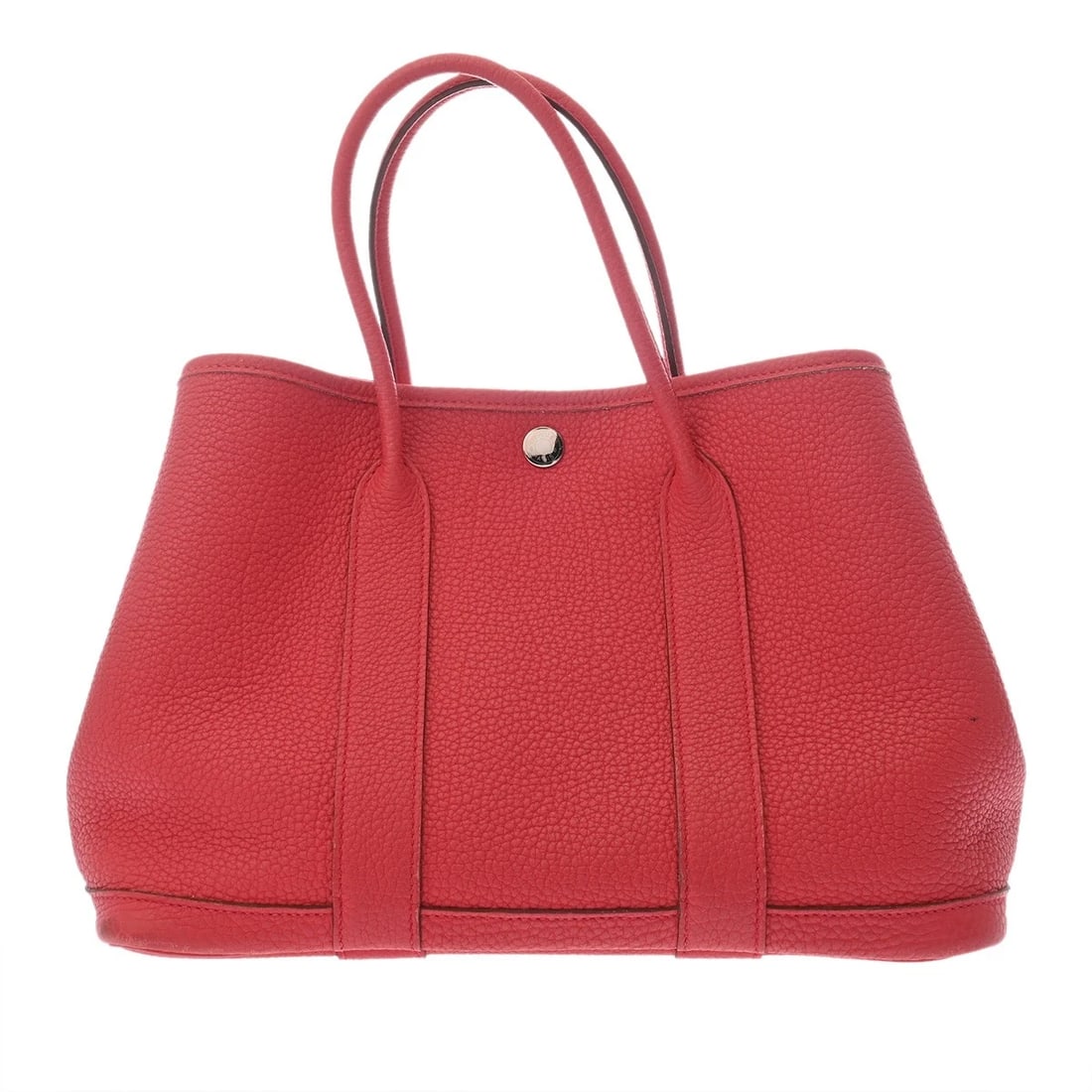 HERMES GARDEN PARTY TPM NEGONDA ROUGE PIVOYNE HANDBAG: HERMES Garden party TPM Negonda Rouge Pivoyne Handbag Brand: HERMES Type: Handbag Material: Negonda Color: Rouge Pivoyne Size: H:about 8.3inch W:about 11.8inch D:about 5.3inch Accessories: None