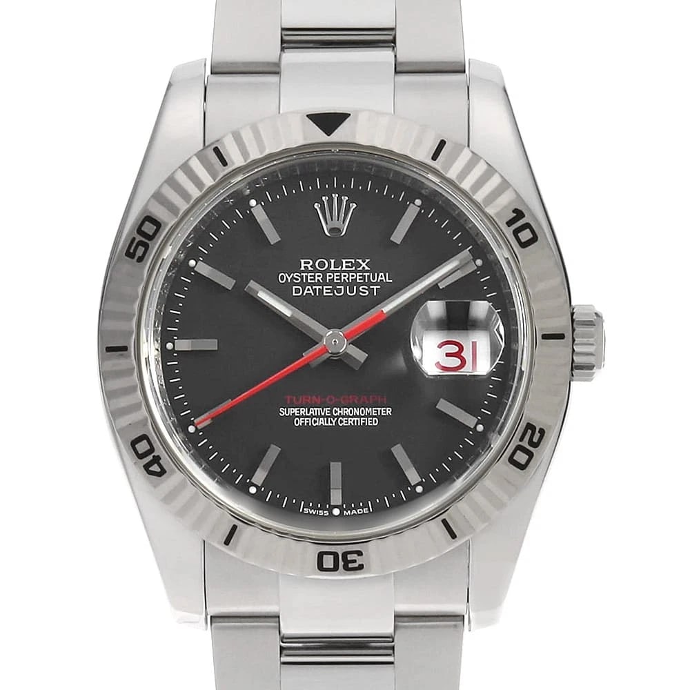 ROLEX TERNOGRAPH BLACK ROW OYSTER BRACELET WATCH: ROLEX Ternograph black row oyster bracelet Watch Brand: ROLEX Type: Wrist watch Material: Band Material Stainless Steel, Case Material Stainless Steel/White gold Color: Dial Colour Black Size: