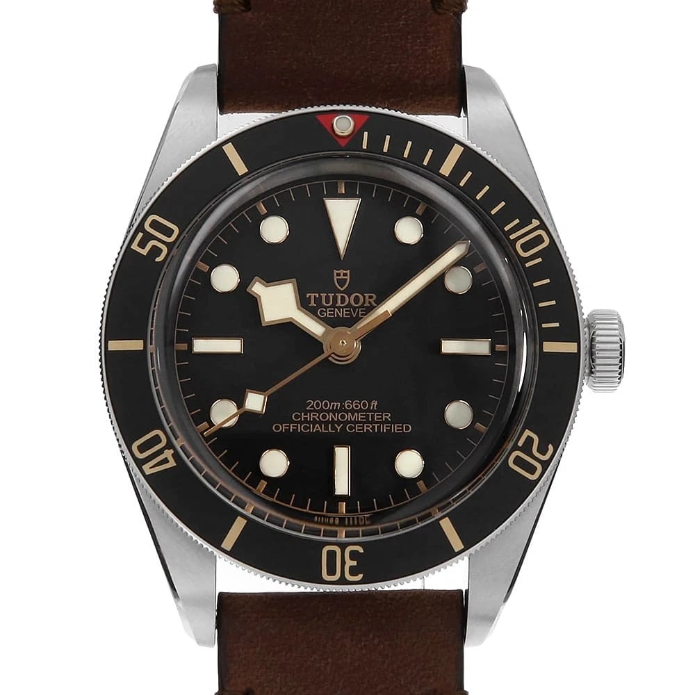 TUDOR BLACK WATCH: TUDOR Black Watch Brand: TUDOR Type: Wrist watch Material: Band Material Calfskin, Case Material Stainless Steel Color: Dial Colour Black Size: Case:W39mm Accessories: None Accessories Notice: When