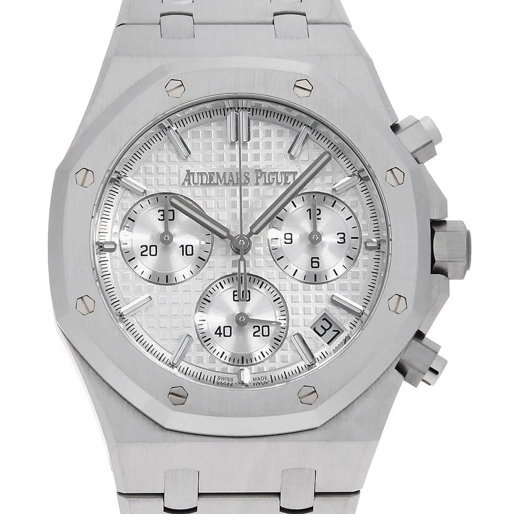 AUDEMARS PIGUET ROYAL OAK CHRONOGRAPH WATCH: AUDEMARS PIGUET Royal Oak Chronograph Watch Brand: AUDEMARS PIGUET Type: Wrist watch Material: Band Material Stainless Steel, Case Material Stainless Steel Color: Dial Colour Silver Size: Case:W41mm C