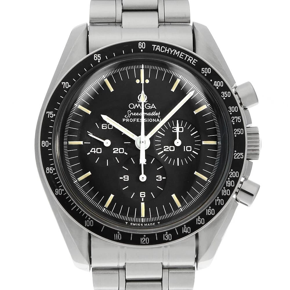 OMEGA SPEEDMASTER PROFESSIONAL WATCH: OMEGA Speedmaster Professional Watch Brand: OMEGA Type: Wrist watch Material: Band Material Stainless Steel, Case Material Stainless Steel Color: Dial Colour Black Size: Case:W40mm Circumference of Wr