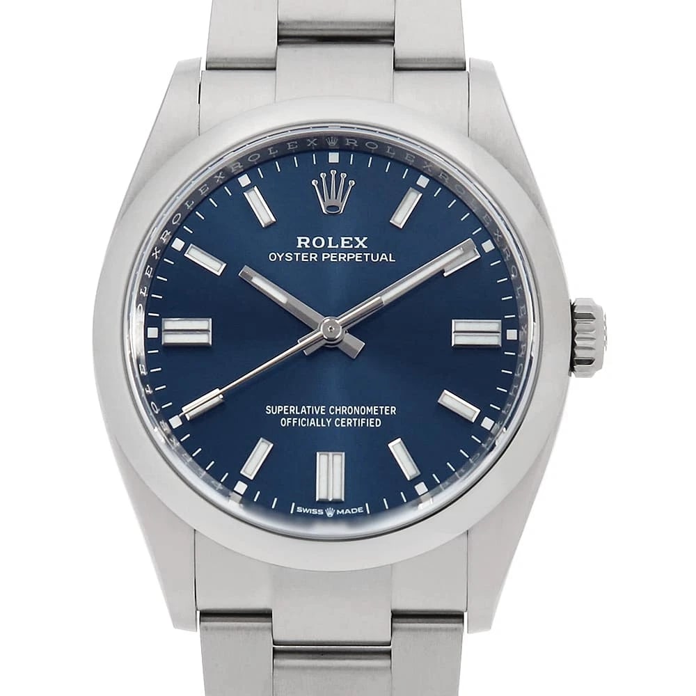 ROLEX OYSTER PERPETUAL BLUE WATCH (1 of 3)
