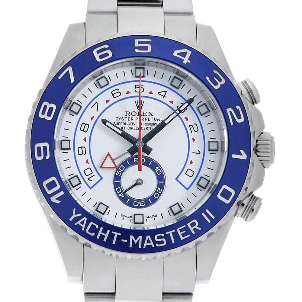 ROLEX YACHT MASTER WHITE WATCH: ROLEX Yacht Master white Watch Brand: ROLEX Type: Wrist watch Material: Band Material Stainless Steel, Case Material Stainless Steel Color: Dial Colour White Size: Case:W44mm Circumference of Wrist:18