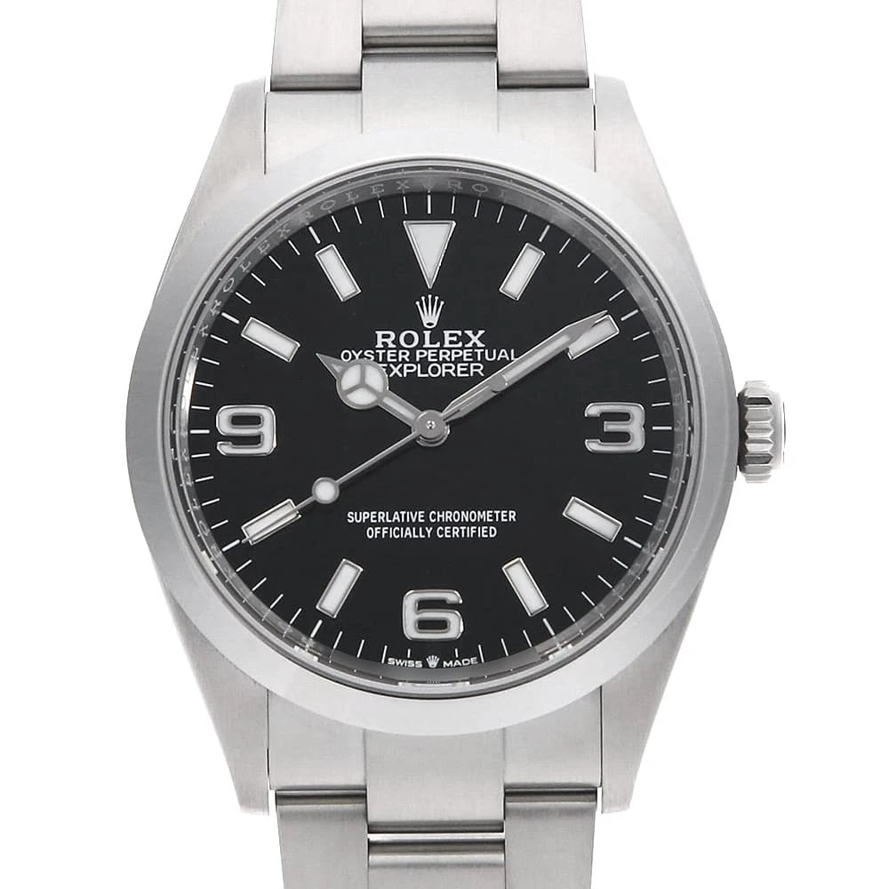 ROLEX EXPLORER BLACK WATCH: ROLEX Explorer black Watch Brand: ROLEX Type: Wrist watch Material: Band Material Stainless Steel, Case Material Stainless Steel Color: Dial Colour Black Size: Case:W36mm Circumference of Wrist:19cm