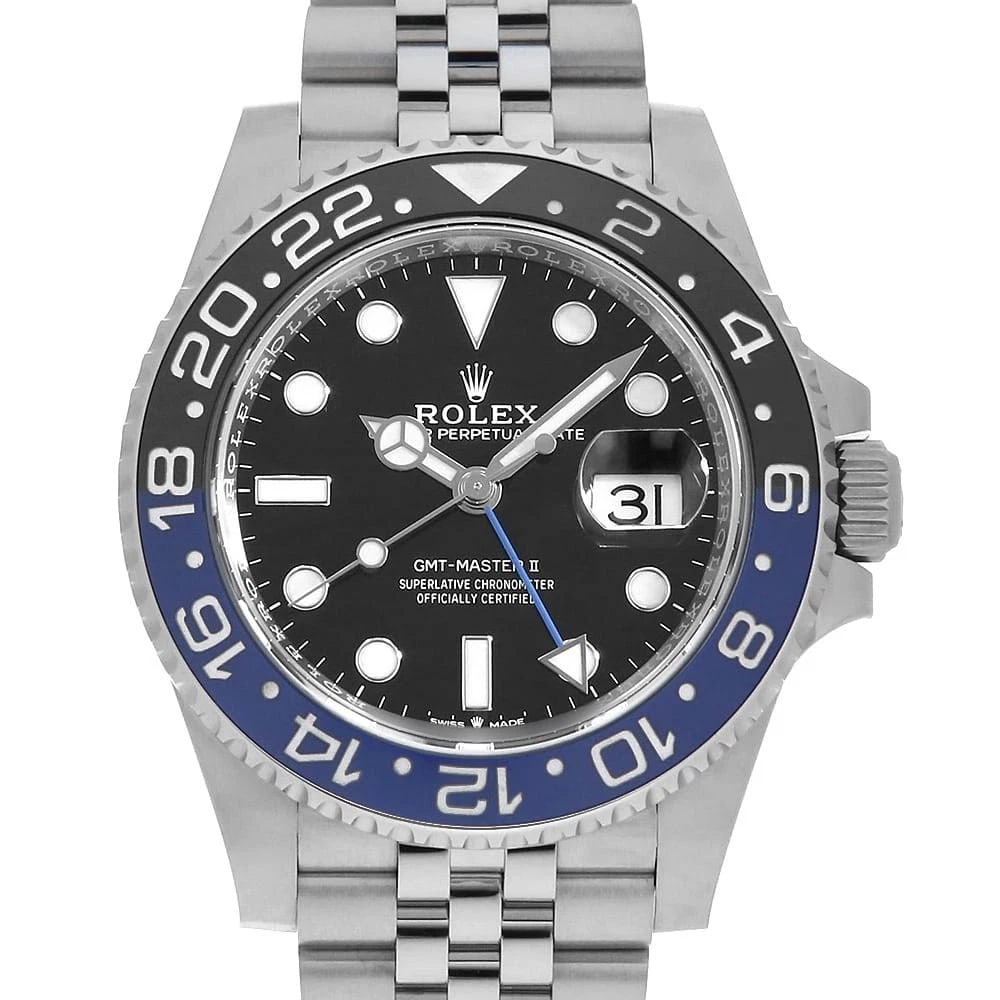 ROLEX GMT MASTER BLACK ROW JUBILEE BRACELET WATCH: ROLEX GMT Master black row jubilee bracelet Watch Brand: ROLEX Type: Wrist watch Material: Band Material Stainless Steel, Case Material Stainless Steel Color: Dial Colour Black Size: Case:W40mm