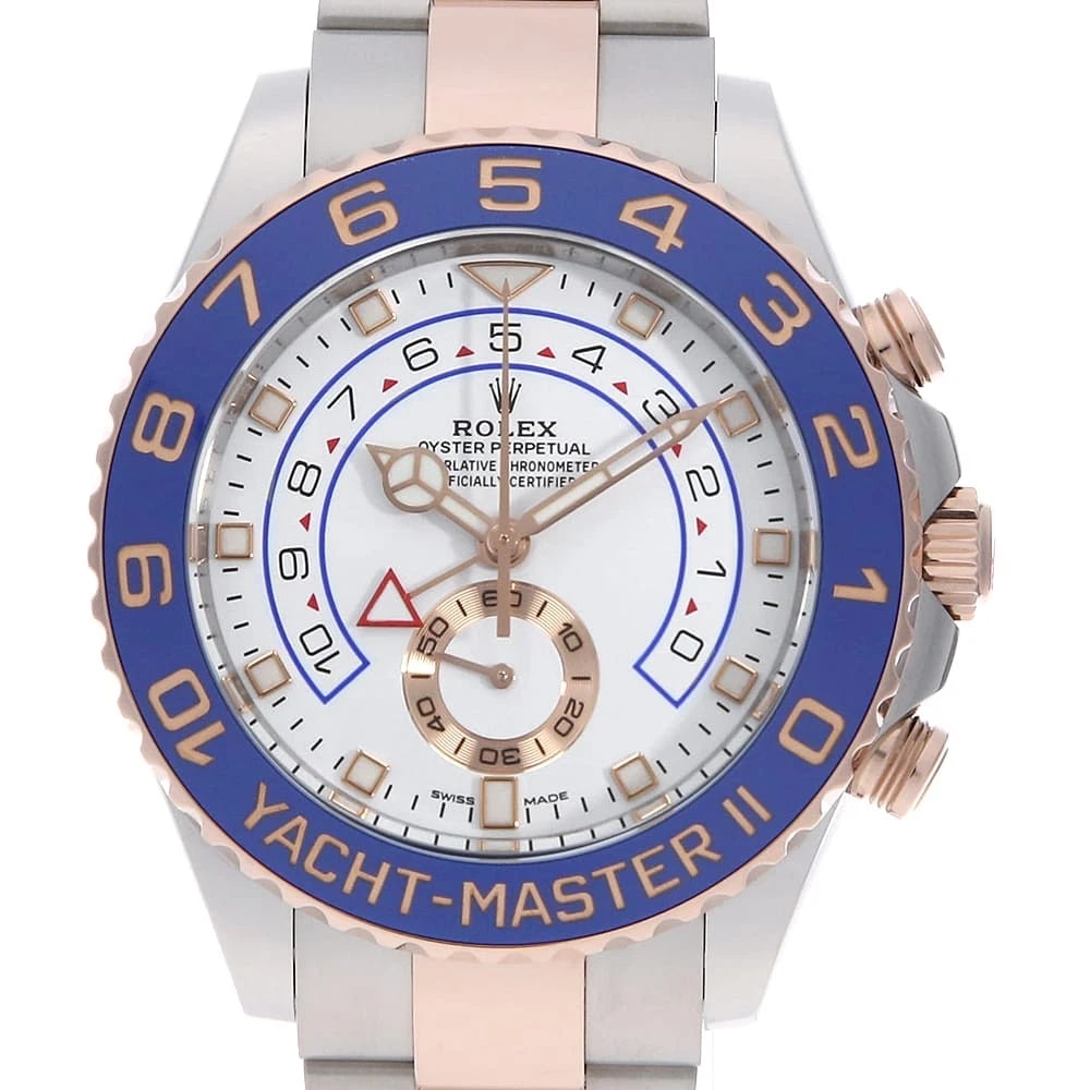 ROLEX YACHT-MASTER NEW MERCEDES WHITE WATCH: ROLEX Yacht-Master New Mercedes white Watch Brand: ROLEX Type: Wrist watch Material: Band Material Stainless Steel/Everose Gold, Case Material Stainless Steel/Everose Gold Color: Dial Colour White Siz