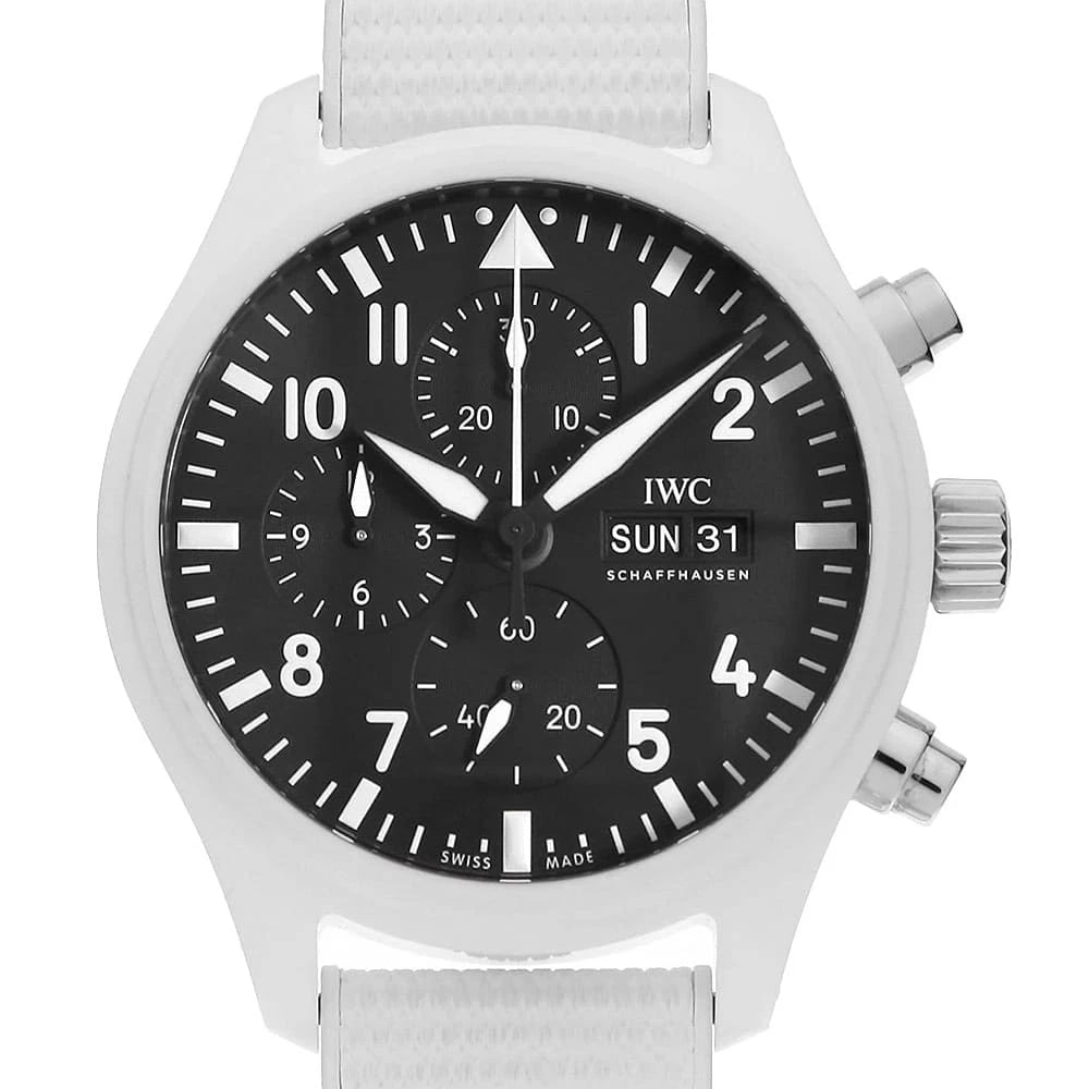 IWC PILOT'S WATCH CHRONO TOP GUN LAKE TAHOE WATCH: IWC Pilot's Watch Chrono Top Gun Lake Tahoe Watch Brand: IWC Type: Wrist watch Material: Band Material rubber, Case Material Stainless Steel/ceramic Color: Dial Colour Black Size: Case:W44.5mm