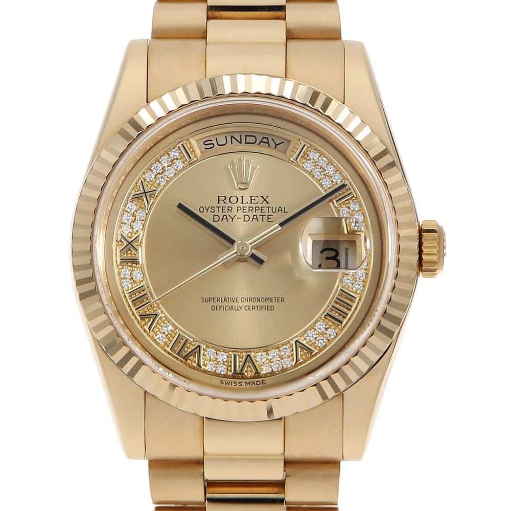 ROLEX DAY DATE MILLIARD DIAMOND CHAMPAGNE WATCH (1 of 3)