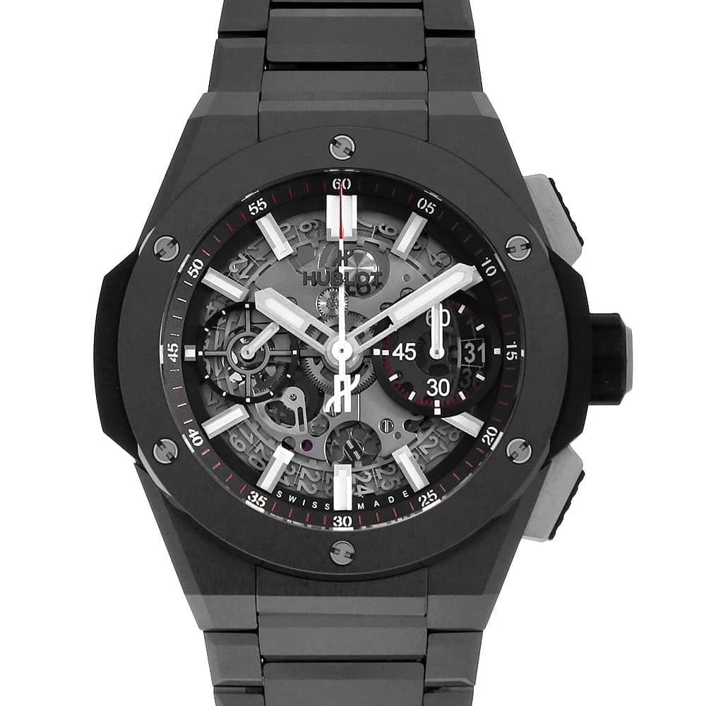 HUBLOT BIG BANG INTEGRAL BLACK MAGIC WATCH: HUBLOT Big Bang Integral Black Magic Watch Brand: HUBLOT Type: Wrist watch Material: Band Material Ceramic, Case Material Ceramic Color: Dial Colour Skeleton Size: Case:W42mm Circumference of Wrist:20