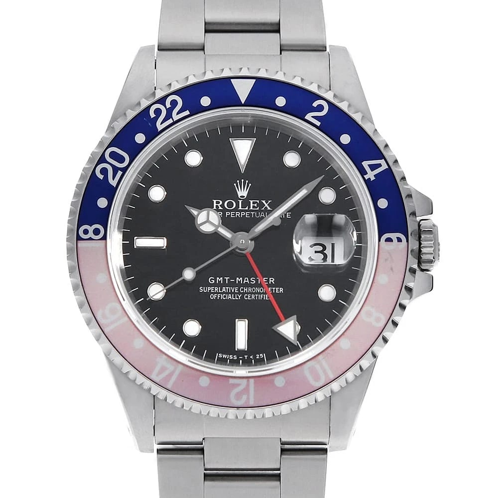 ROLEX GMT MASTER RED BLUE BEZEL BLACK TRITIUM WATCH (1 of 3)
