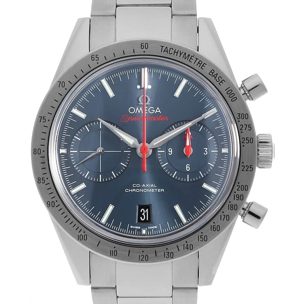 OMEGA SPEEDMASTER CO-AXIAL CHRONOGRAPH WATCH: OMEGA Speedmaster Co-Axial Chronograph Watch Brand: OMEGA Type: Wrist watch Material: Band Material Stainless Steel, Case Material Stainless Steel Color: Dial Colour Blue Size: Case:W41.5mm Circumfere