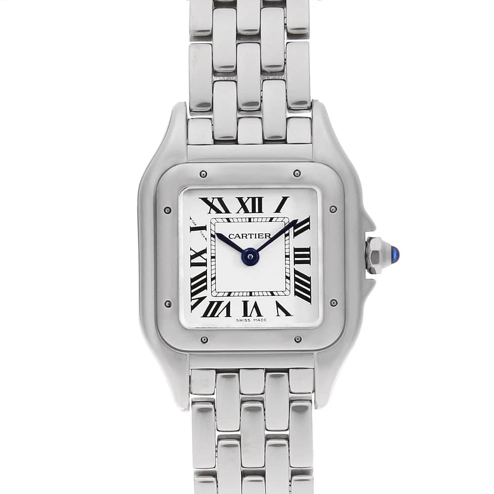 CARTIER PANTHERE SM WATCH: Cartier PANTHERE SM Watch Brand: Cartier Type: Wrist watch Material: Band Material Stainless Steel, Case Material Stainless Steel Color: Dial Colour Silver Size: Case:W30mm x H22mm Circumference of Wr