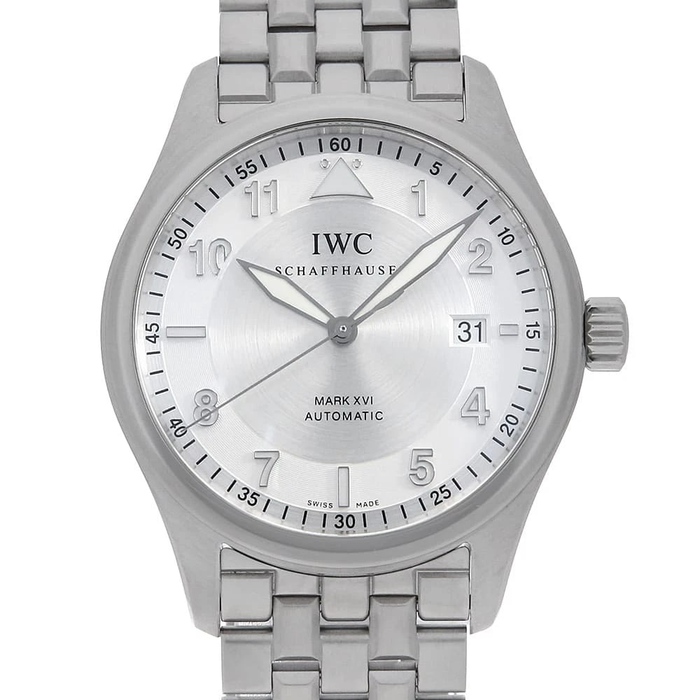 IWC SPITFIRE SILVER WATCH: IWC Spitfire Silver Watch Brand: IWC Type: Wrist watch Material: Band Material Stainless Steel, Case Material Stainless Steel Color: Dial Colour Silver Size: Case:W39mm Circumference of Wrist:18.5cm