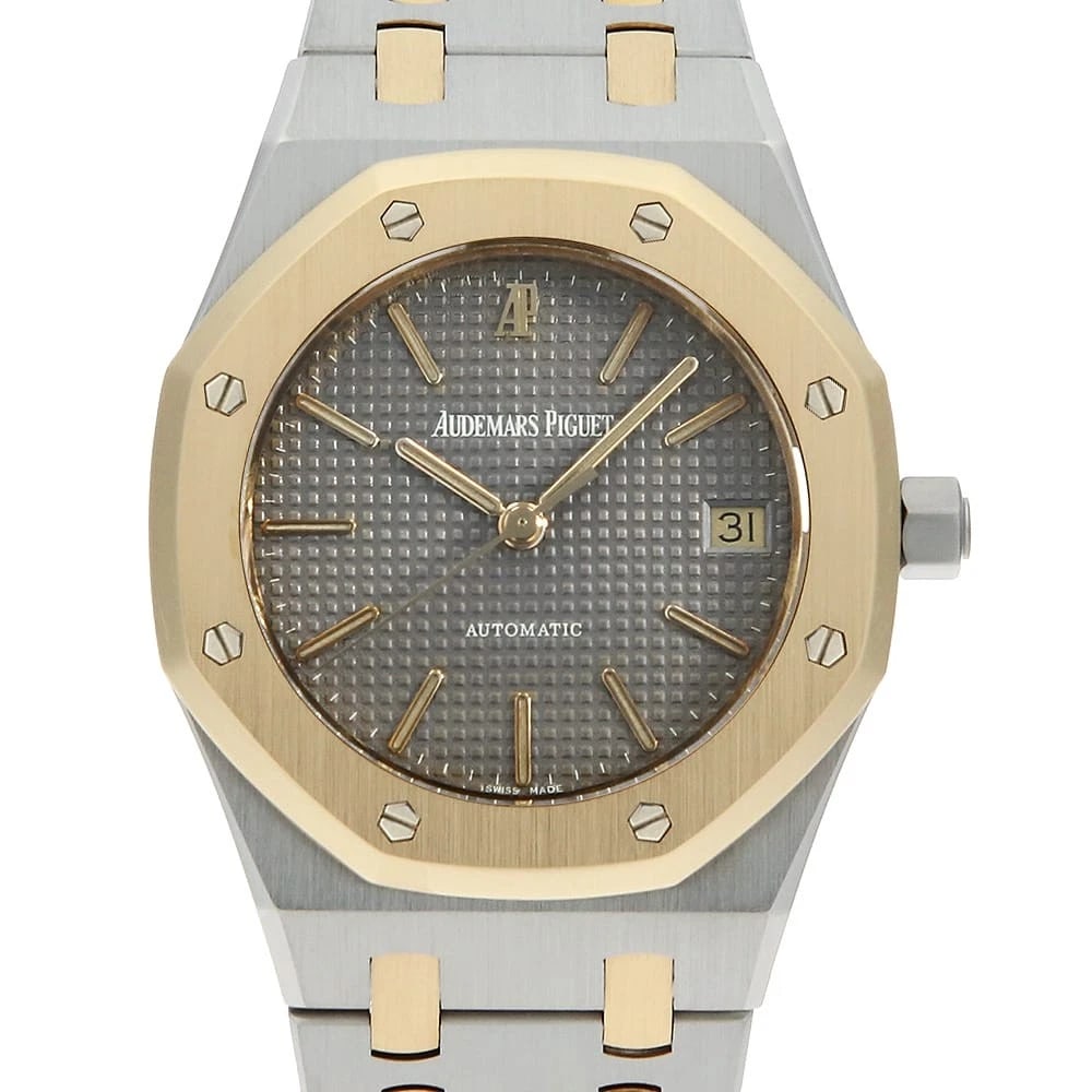 AUDEMARS PIGUET ROYAL OAK WATCH: AUDEMARS PIGUET Royal oak Watch Brand: AUDEMARS PIGUET Type: Wrist watch Material: Band Material Stainless Steel/Yellow Gold, Case Material Stainless Steel Color: Dial Colour Gray Size: Case:W36mm Cir