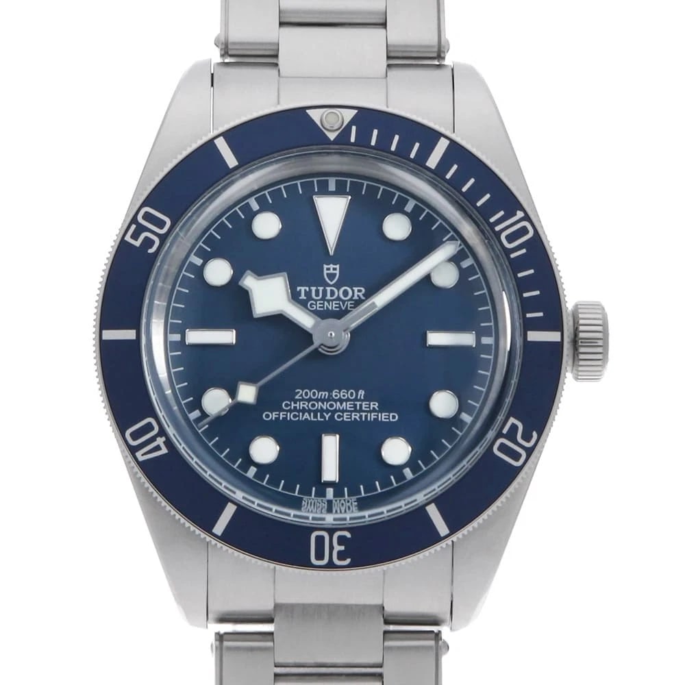 TUDOR BLACK WATCH: TUDOR Black Watch Brand: TUDOR Type: Wrist watch Material: Band Material Stainless Steel, Case Material Stainless Steel Color: Dial Colour Blue Size: Case:W39mm Circumference of Wrist:19.5cm