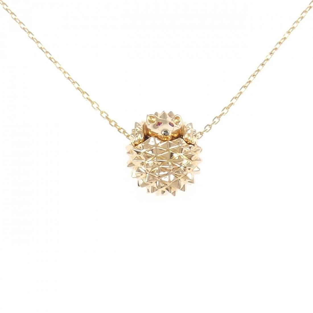 BOUCHERON ELLISON NECKLACE: Boucheron Ellison Necklace Brand: Boucheron Type: Boucheron Necklace Material: 750 Pink Gold, Main Stone/Creation Ruby Color: Pink Gold Size: Actual Size Pendant length approx. x width approx.: 18.2mm