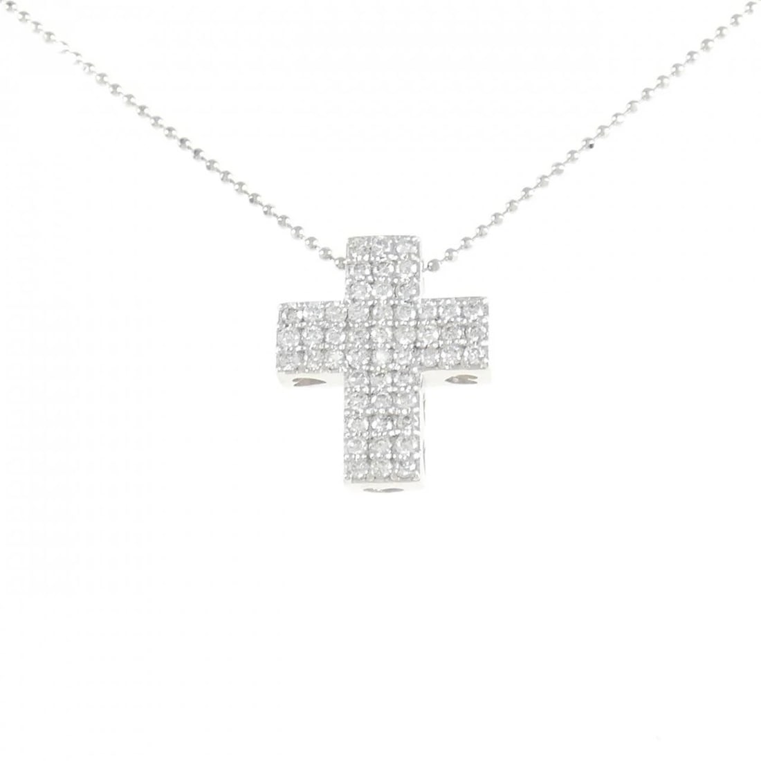 PONTE VECCHIO CROSS NECKLACE: Ponte Vecchio Cross Necklace Brand: Ponte Vecchio Type: Ponte Vecchio Necklace Material: K18 white gold, Color: white gold Size: Actual Size Pendant length approx. x width approx.: 16.1mmx13.5mm