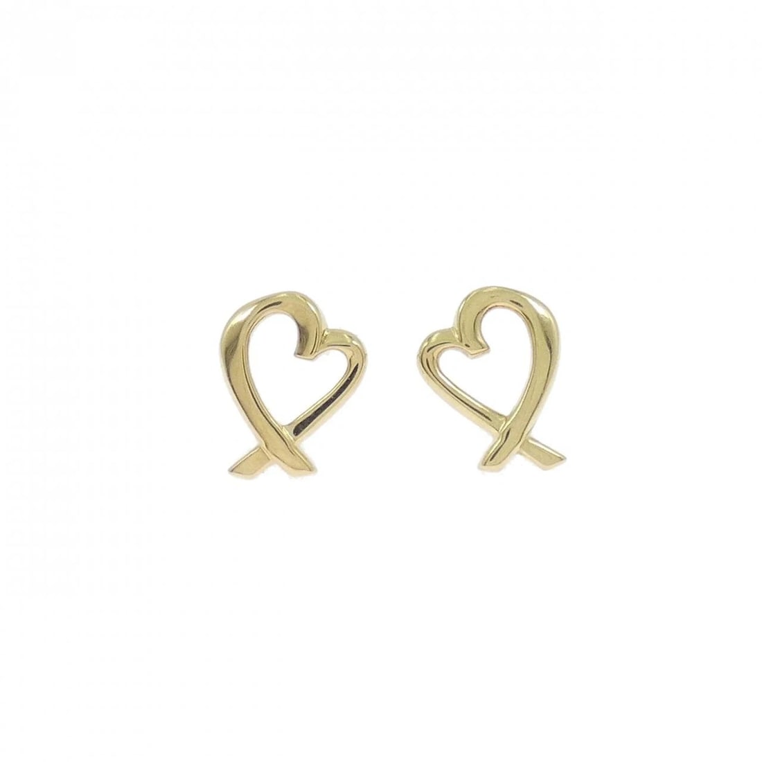TIFFANY&CO. LOVING HEART PIERCE: TIFFANY&Co. Loving Heart Pierce Brand: TIFFANY&Co. Type: TIFFANY&Co. Pierce/Earring Material: 750 yellow gold, Color: yellow gold Size: Actual Size Approx. height x width: 10.0mm x 7.6mm Accessories: