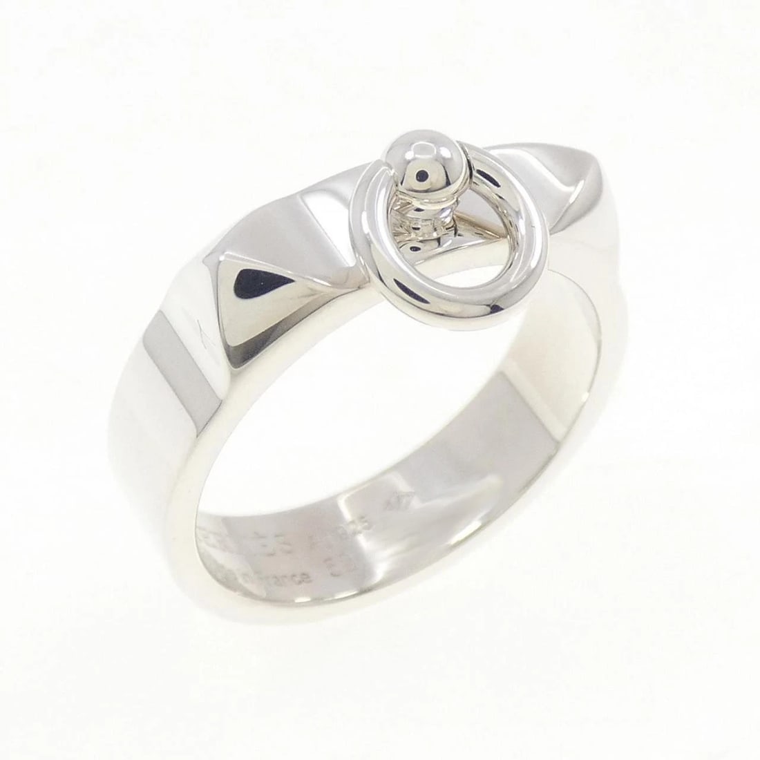 HERMES COLLIER DE CHIEN RING: Hermes Collier de Chien Ring Brand: HERMES Type: Hermes Ring Material: 925Silver, Color: none Size: US6 1/4 Accessories: None Accessories Notice: When purchasing pre-owned goods, please refer to the