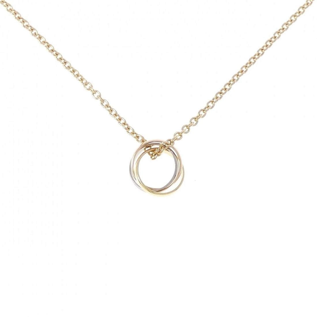 CARTIER TRINITY NECKLACE: Cartier Trinity Necklace Brand: CARTIER Type: Cartier Necklace Material: 750 Yellow Gold/750 White Gold/750 Pink Gold, Color: none Size: 43cm,Actual Size Diameteraround: 12.0mm Chain maximum width