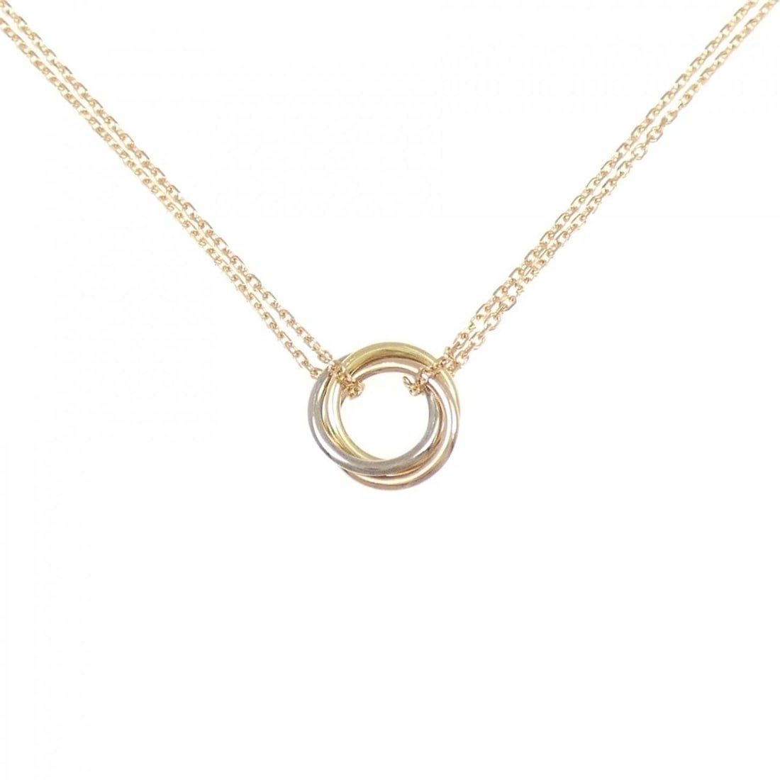 CARTIER TRINITY NECKLACE: Cartier Trinity Necklace Brand: CARTIER Type: Cartier Necklace Material: 750 Yellow Gold/750 White Gold/750 Pink Gold, Color: none Size: 36-40cm,Actual Size Pendant length approx. x width approx.: