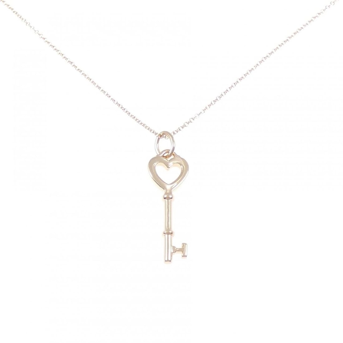 TIFFANY&CO. HEART KEY MINI NECKLACE: TIFFANY&Co. Heart Key Mini Necklace Brand: TIFFANY&Co. Type: TIFFANY&Co. Necklace Material: 750 Pink Gold, Color: Pink Gold Size: 41cm,Actual Size Pendant length approx. x width approx.: 32.5mmx9.5mm