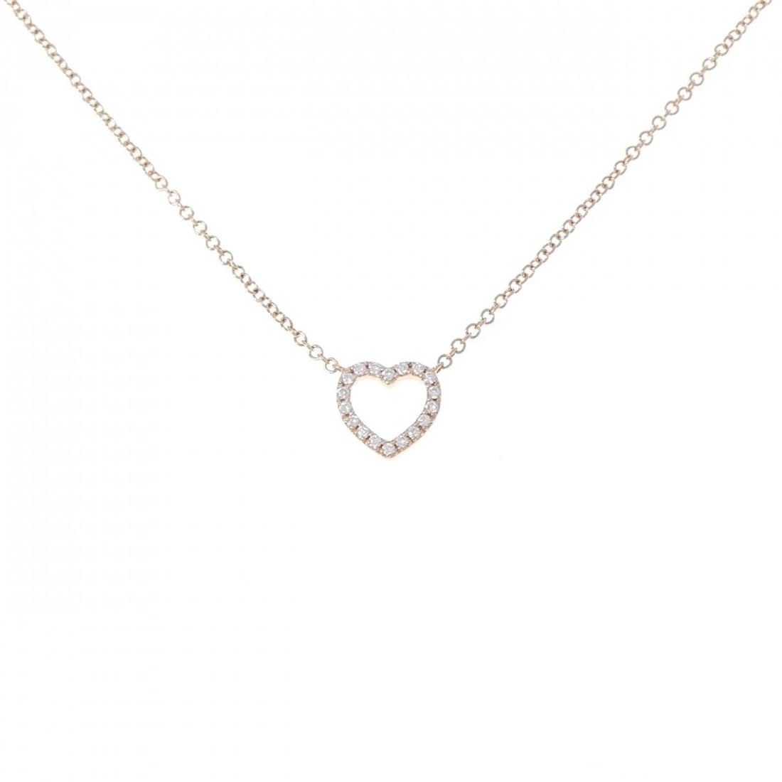 TIFFANY&CO. METRO HEART MINI NECKLACE: TIFFANY&Co. Metro Heart Mini Necklace Brand: TIFFANY&Co. Type: TIFFANY&Co. Necklace Material: 750 Pink Gold, Color: Pink Gold Size: 41cm,Actual Size Pendant length approx. x width approx.: