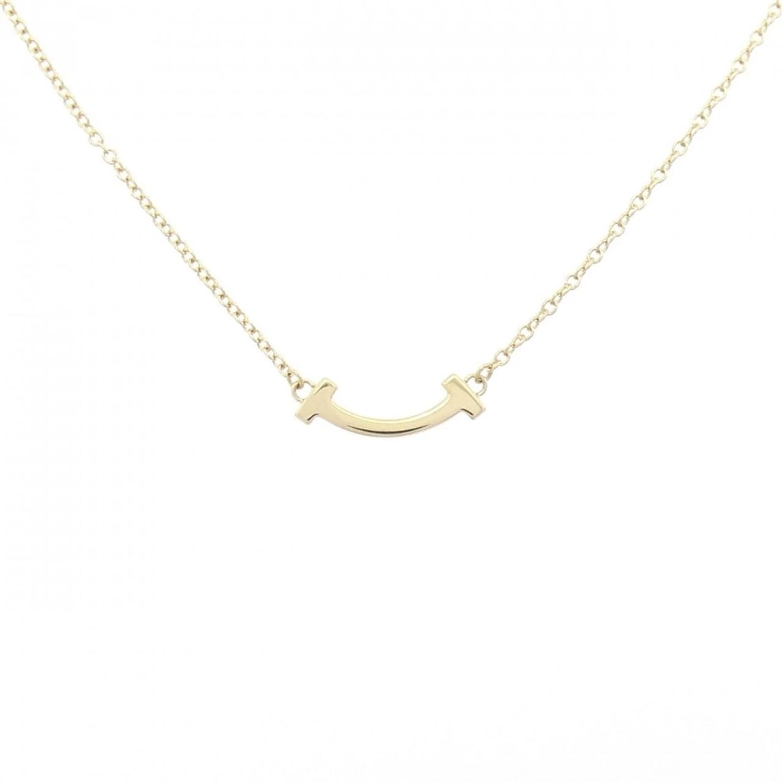 TIFFANY & CO. T SMILE MINI NECKLACE: TIFFANY & Co. T Smile Mini Necklace Brand: TIFFANY&Co. Type: TIFFANY&Co. Necklace Material: 750 yellow gold, Color: yellow gold Size: 41?46cm,Actual Size Pendant length approx. x width approx.: