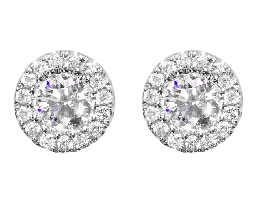14K WHITE GOLD MENS LADIES ROUND DIAMOND STUDS EARRINGS: 14k White Gold Mens Ladies Round Diamond Studs Earrings Brand: None Type: Earrings Material: 14k White Gold, Main Stone/Creation Natural Color: White Size: Dimension 7 mm Accessories: None