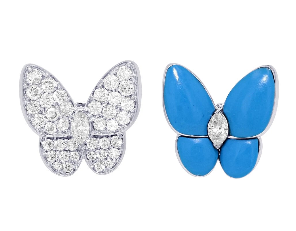 LADIES MARQUISE DIAMOND EARRINGS ENAMEL 14K WHITE GOLD: Ladies Marquise Diamond Earrings Enamel 14K White Gold Brand: None Type: Earrings Material: 14K White Gold, Main Stone/Creation Natural Color: White Gold Size: Dimension L 15mm x W 19mm Accessorie