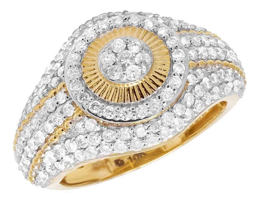 10K YELLOW GOLD GENUINE DIAMOND PINKY RING: 10K Yellow Gold Genuine Diamond Pinky Ring Brand: None Type: Ring Material: 10K Yellow Gold, Main Stone/Creation Natural Color: Yellow Gold Size: 10 US Accessories: None Accessories Notice