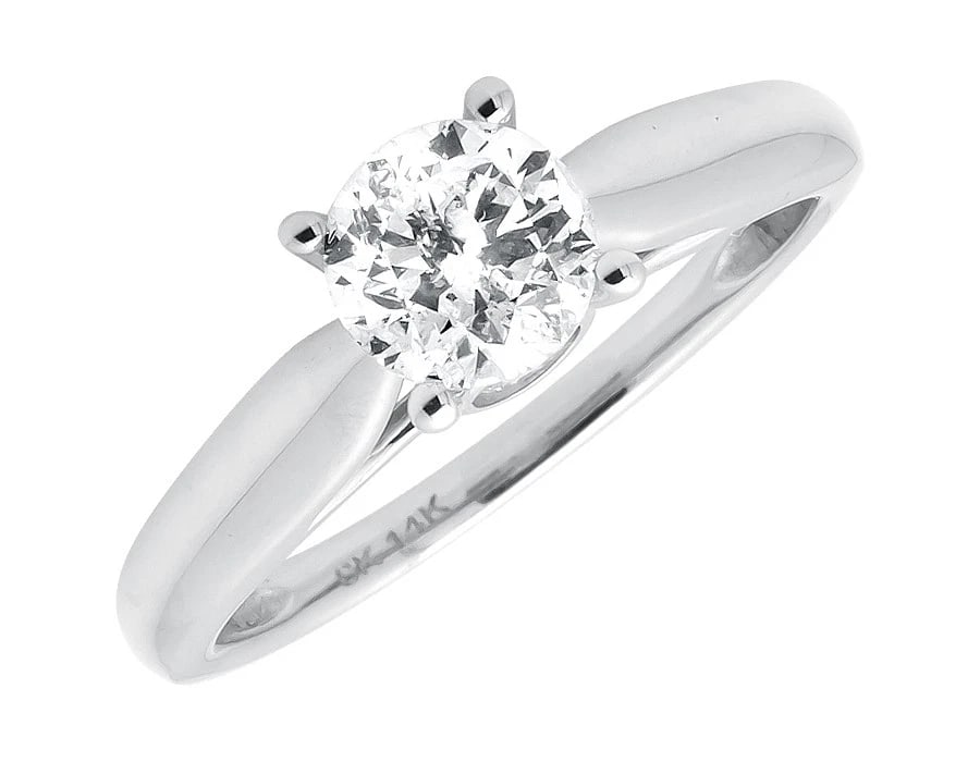 LADIES 14K WHITE GOLD SOLITAIRE PRONG SET RING: Ladies 14k White Gold Solitaire Prong Set Ring Brand: None Type: Ring Material: 14k White Gold, Main Stone/Creation Natural Color: White Gold Size: 7 US Accessories: None Accessories Notic