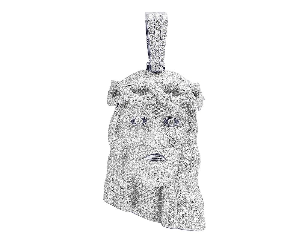 10K WHITE GOLD DIAMOND PENDANT: 10k White Gold Diamond Pendant Brand: None Type: Pendant Material: 10k White Gold, Main Stone/Creation Natural Color: White Gold Size: Dimension(s) 4" Accessories: None Accessories Notice: