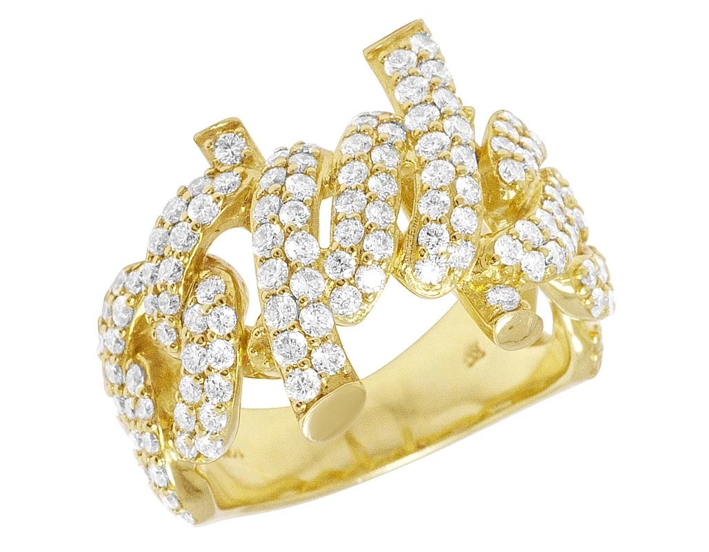 10K YELLOW GOLD DIAMOND CUBAN KNOT RING: 10K Yellow Gold Diamond Cuban Knot Ring Brand: None Type: Ring Material: 10K Yellow Gold, Main Stone/Creation Natural Color: Yellow Gold Size: 10 US Accessories: None Accessories Notice: W