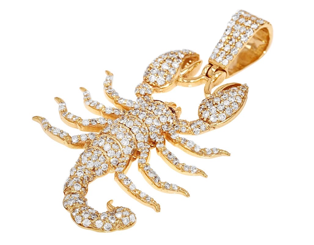 UNISEX DIAMOND SCORPIO PENDANT 10K YELLOW GOLD (1 of 3)