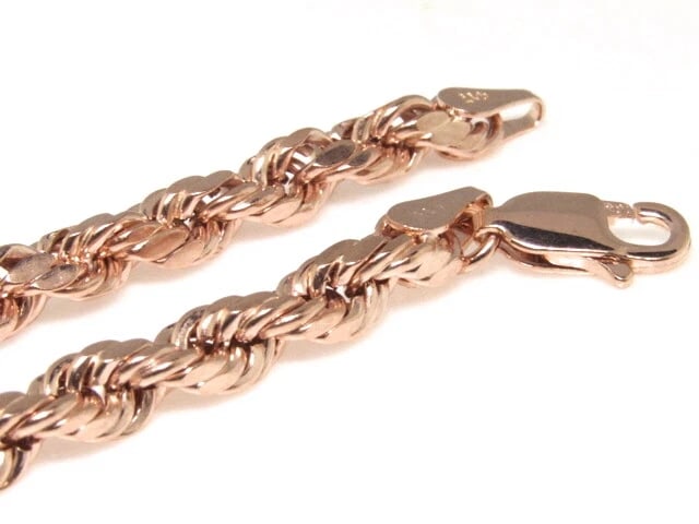 LADIES 14K ROSE GOLD SOLID ROPE CHAIN - 4