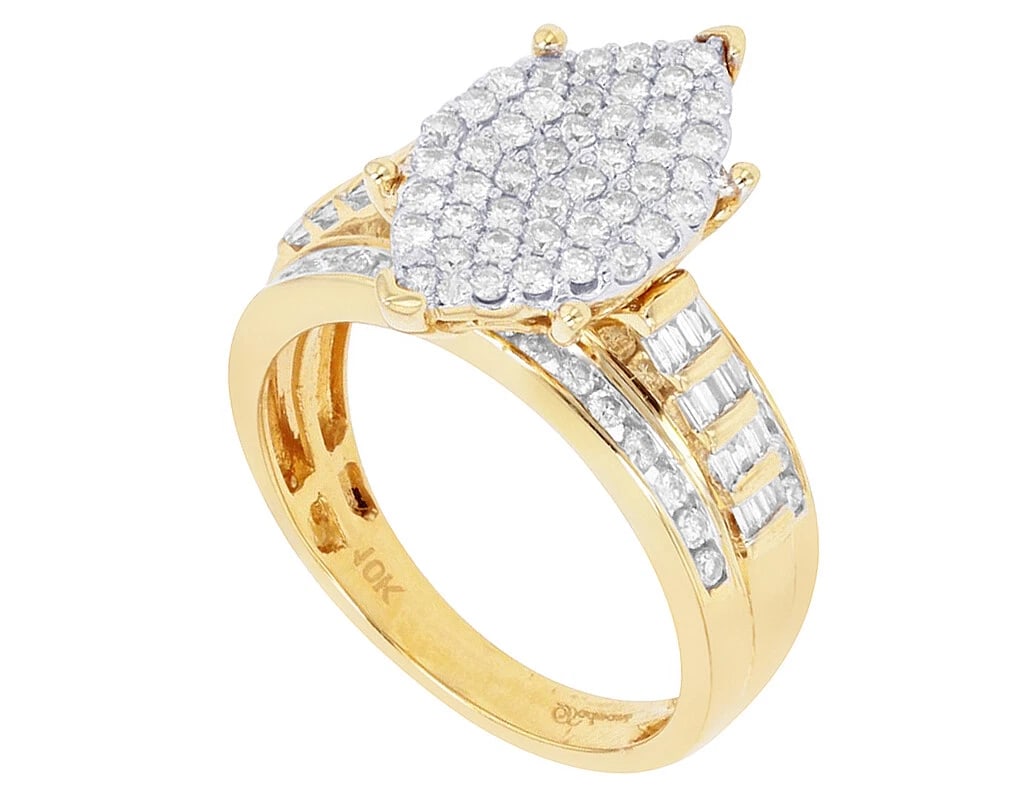 OVAL CLUSTER BAGUETTE DIAMOND RING - 3