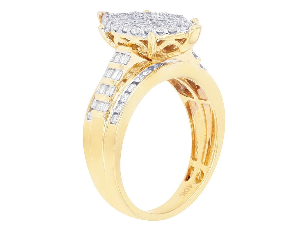 OVAL CLUSTER BAGUETTE DIAMOND RING - 4