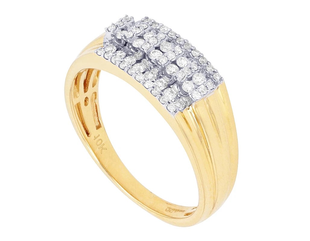 MULTIPLE ROW CT DIAMOND PINKY RING - 3