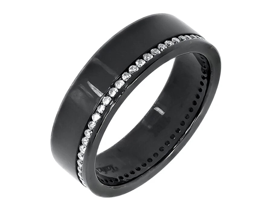 18K GOLD BLACK PVD MENS VS CHANNEL DIAMOND RING: 18k Gold Black PVD Mens VS Channel Diamond Ring Brand: None Type: Ring Material: 18k White Gold, Main Stone/Creation Natural Color: Black Size: 10 US Accessories: None Accessories Notice: