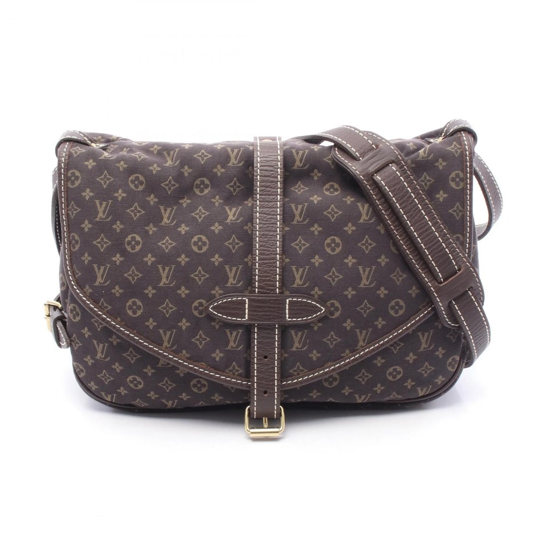 LOUIS VUITTON SAUMUR SHOULDER BAG MONOGRAM: LOUIS VUITTON Saumur Shoulder Bag Monogram Brand: LOUIS VUITTON Type: Shoulder Bag Material: Monogram mini?Lin × canvas × leather Color: Ebene / Brown??ish colors Size: H:21cm x W:28cm (H:8.3" x W:1