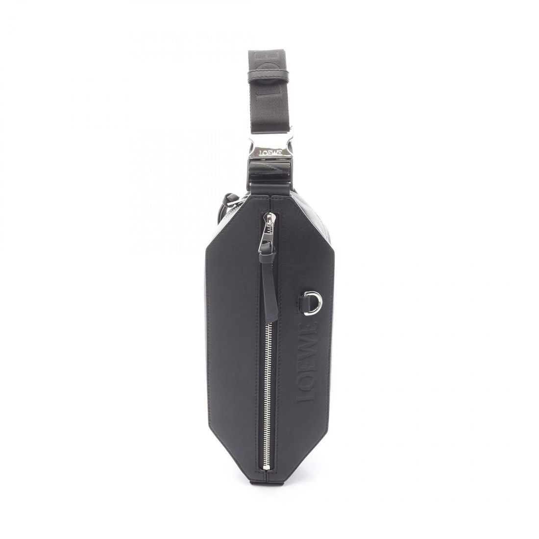 LOEWE CONVERTIBLE SLING WAIST BELT BAG: LOEWE Convertible Sling Waist Belt Bag Brand: LOEWE Type: Waist bag Body bag Material: leather Color: Black??ish colors Size: H:30cm x W:13cm x D:10cm (H:11.8" x W:5.1" x D:3.9") Accessories: None