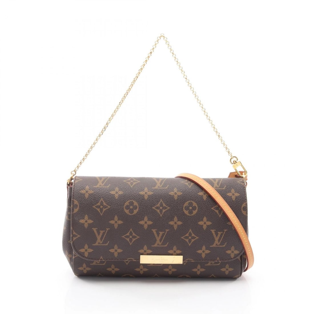 LOUIS VUITTON FAVORITE MM CHAIN SHOULDER CROSSBODY HANDBAG: LOUIS VUITTON Favorite MM Chain Shoulder Crossbody Handbag Brand: LOUIS VUITTON Type: Handbag Material: Monogram × PVC coated canvas × leather Color: Brown??ish colors Size: H:16.5cm x W:24cm x D:4c