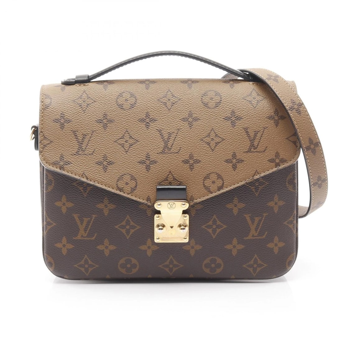 LOUIS VUITTON POCHETTE METIS MM CROSSBODY HANDBAG: LOUIS VUITTON Pochette Metis MM crossbody Handbag Brand: LOUIS VUITTON Type: Handbag Material: PVC coated canvas × leather Color: Brown??ish colors × Black??ish colors Size: H:18cm x W:25cm x D:7.5c