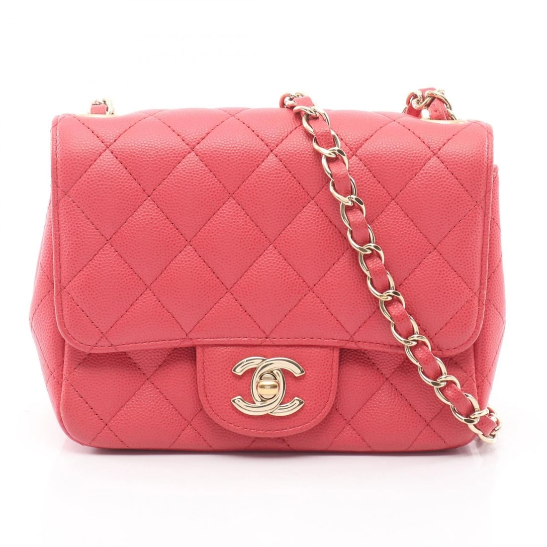 CHANEL MINI MATELASSE CHAIN SHOULDER CROSSBODY BAG: CHANEL Mini Matelasse Chain Shoulder Crossbody Bag Brand: CHANEL Type: Shoulder Bag Material: leather × Grained calfskin Color: Pink??ish colors Size: H:13cm x W:17cm x D:8cm (H:5.1" x W:6.7" x D:3.1