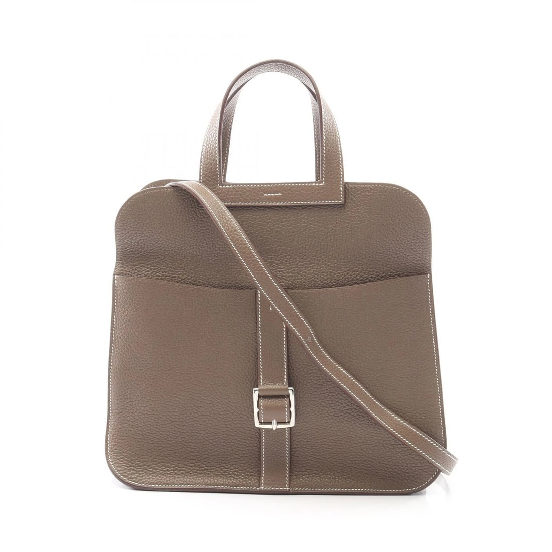HERMES HALZAN 31 CROSSBODY HANDBAG: HERMES Halzan 31 crossbody Handbag Brand: HERMES Type: Handbag Material: Taurillon Clemence × leather × Taurillon Clemence Color: Etoupe Grey / Gray??ish colors Size: H:28cm x W:31cm x D:9cm (H:11.0