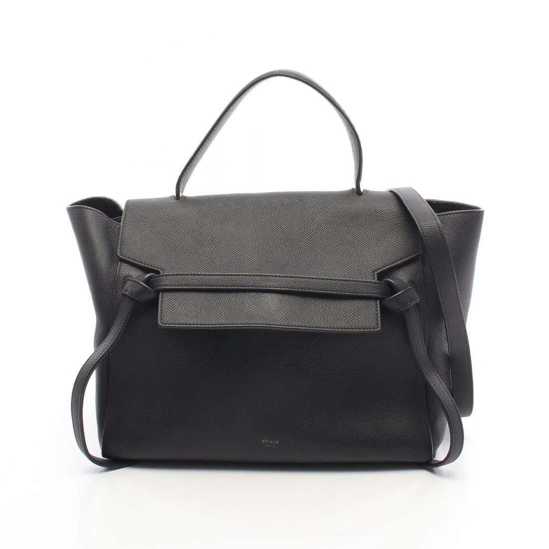 CELINE BELT MINI SHOULDER HANDBAG: CELINE BELT MINI Shoulder Handbag Brand: CELINE Type: Handbag Material: leather Color: Black??ish colors Size: H:25cm x W:28cm x D:16.5cm (H:9.8" x W:11.0" x D:6.5") Accessories: None Acce